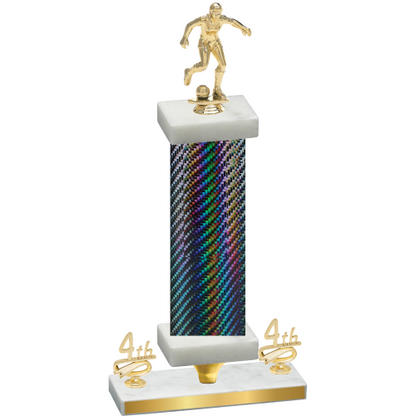 Premium Single Black Carbon Fiber Fourth Place Soccer Trophy