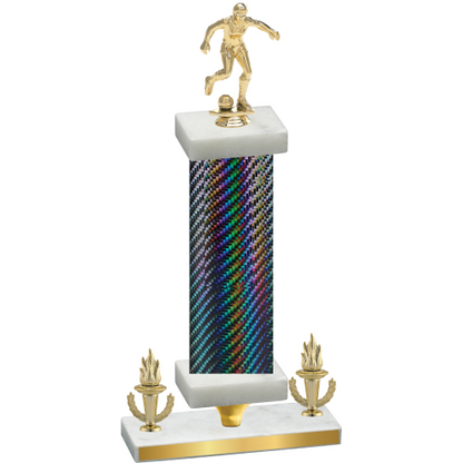 Premium Single Black Carbon Fiber Victory Soccer Trophy