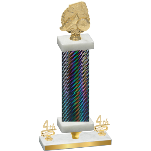 Premium Single Black Carbon Fiber Fourth Place Soccer Trophy