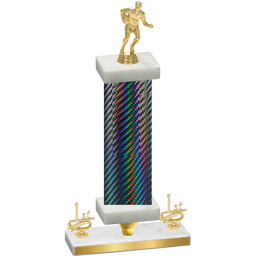 Premium Single Black Carbon Fiber First Place Rugby Trophy