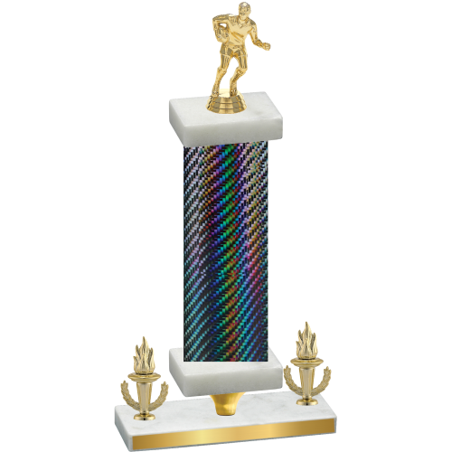 Premium Single Black Carbon Fiber Victory Rugby Trophy