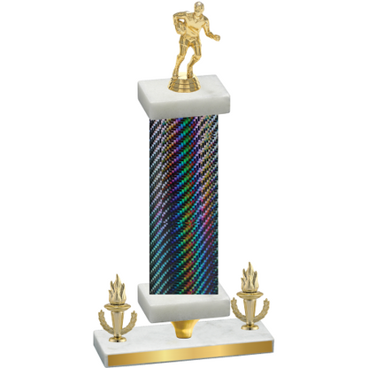 Premium Single Black Carbon Fiber Victory Rugby Trophy