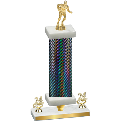Premium Single Black Carbon Fiber Year Rugby Trophy