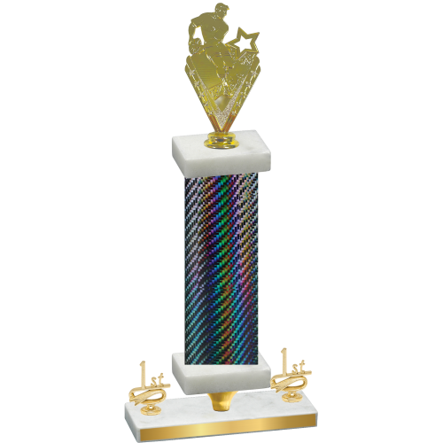 Premium Single Black Carbon Fiber First Place Rugby Trophy