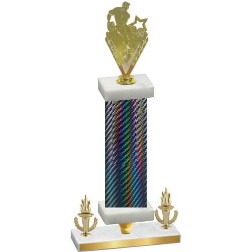 Premium Single Black Carbon Fiber Victory Rugby Trophy