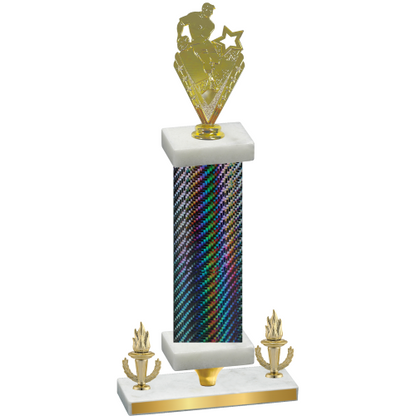 Premium Single Black Carbon Fiber Victory Rugby Trophy