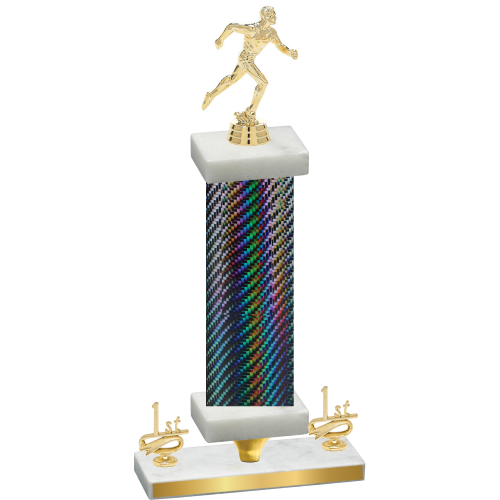 Premium Single Black Carbon Fiber First Place Running Trophy