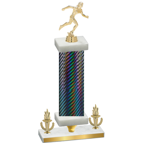 Premium Single Black Carbon Fiber Victory Running Trophy