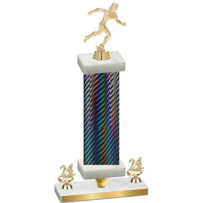 Premium Single Black Carbon Fiber Year Running Trophy