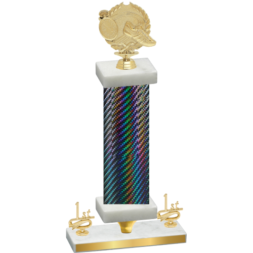 Premium Single Black Carbon Fiber First Place Running Trophy