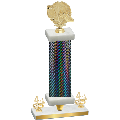 Premium Single Black Carbon Fiber Fourth Place Running Trophy
