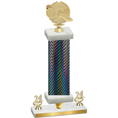 Premium Single Black Carbon Fiber Year Running Trophy