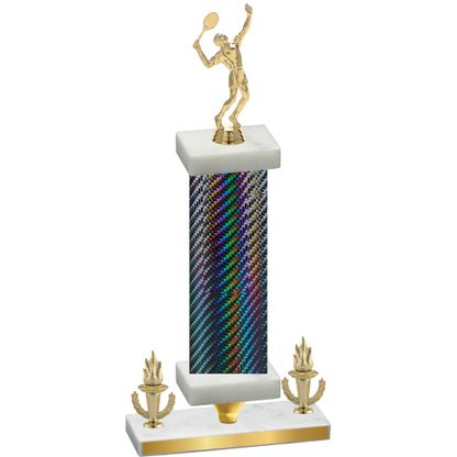 Premium Single Black Carbon Fiber Victory Tennis Trophy