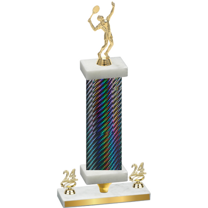 Premium Single Black Carbon Fiber Year Tennis Trophy
