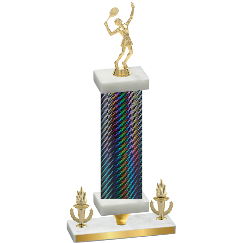 Premium Single Black Carbon Fiber Victory Tennis Trophy