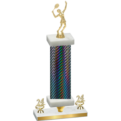 Premium Single Black Carbon Fiber Year Tennis Trophy