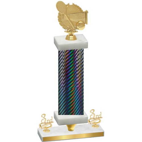 Premium Single Black Carbon Fiber Third Place Tennis Trophy