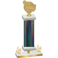 Premium Single Black Carbon Fiber Fourth Place Tennis Trophy