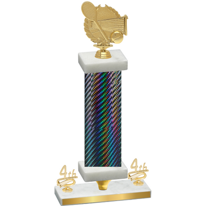Premium Single Black Carbon Fiber Fourth Place Tennis Trophy