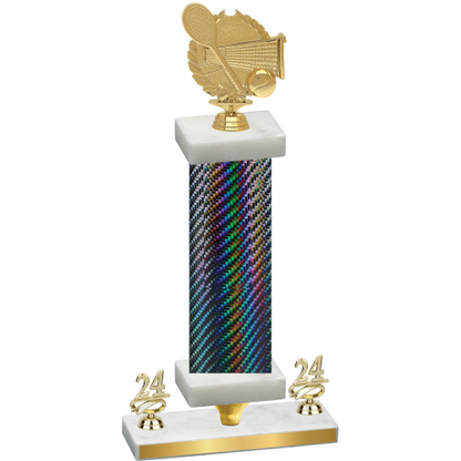 Premium Single Black Carbon Fiber Year Tennis Trophy