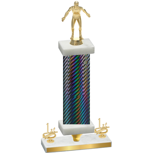 Premium Single Black Carbon Fiber First Place Wrestling Trophy