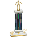 Premium Single Black Carbon Fiber Second Place Wrestling Trophy