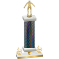 Premium Single Black Carbon Fiber Fourth Place Wrestling Trophy