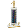 Premium Single Black Carbon Fiber Year Wrestling Trophy
