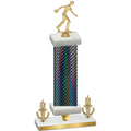 Premium Single Black Carbon Fiber Victory Bowling Trophy