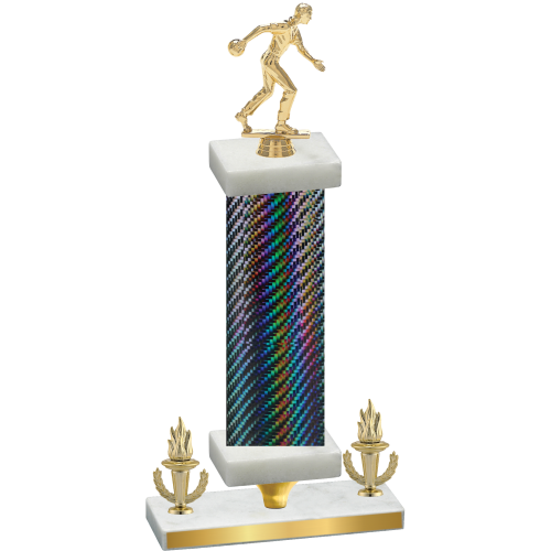 Premium Single Black Carbon Fiber Victory Bowling Trophy