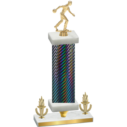 Premium Single Black Carbon Fiber Victory Bowling Trophy