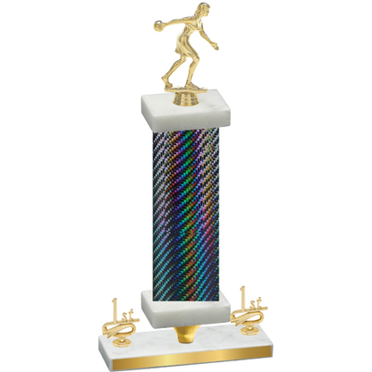 Premium Single Black Carbon Fiber First Place Bowling Trophy