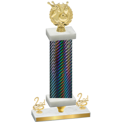 Premium Single Black Carbon Fiber Second Place Bowling Trophy