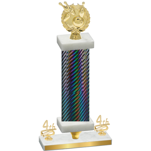 Premium Single Black Carbon Fiber Fourth Place Bowling Trophy