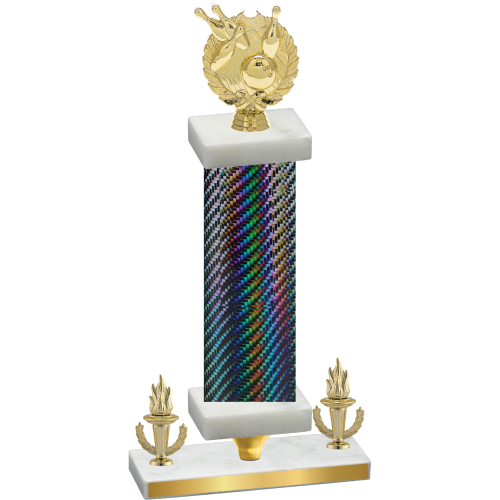 Premium Single Black Carbon Fiber Victory Bowling Trophy