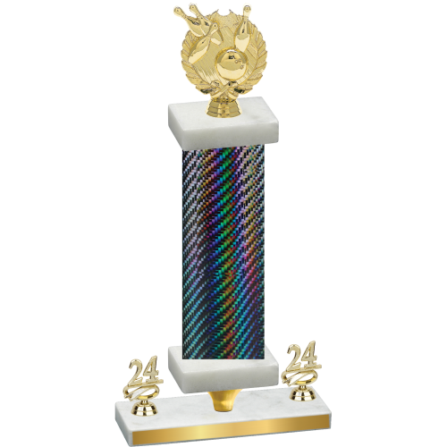 Premium Single Black Carbon Fiber Year Bowling Trophy