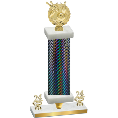 Premium Single Black Carbon Fiber Year Bowling Trophy