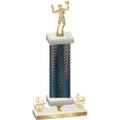 Premium Single Black Carbon Fiber Fourth Place Volleyball Trophy