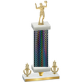 Premium Single Black Carbon Fiber Victory Volleyball Trophy