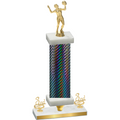 Premium Single Black Carbon Fiber Third Place Volleyball Trophy
