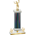Premium Single Black Carbon Fiber Fourth Place Volleyball Trophy