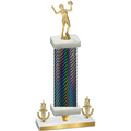 Premium Single Black Carbon Fiber Victory Volleyball Trophy