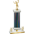 Premium Single Black Carbon Fiber Year Volleyball Trophy