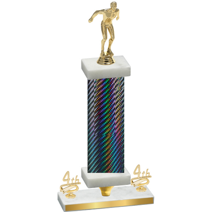 Premium Single Black Carbon Fiber Fourth Place Swimming Trophy
