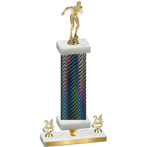 Premium Single Black Carbon Fiber Year Swimming Trophy