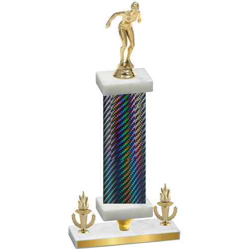 Premium Single Black Carbon Fiber Victory Tennis Trophy