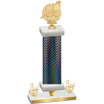 Premium Single Black Carbon Fiber Third Place Swimming Trophy