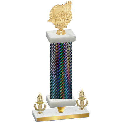 Premium Single Black Carbon Fiber Victory Swimming Trophy
