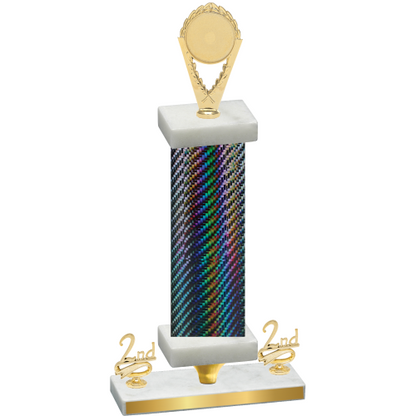 Premium Single Black Carbon Fiber Second Place Insert Trophy