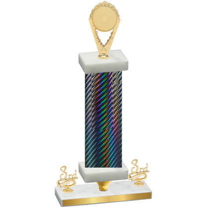 Premium Single Black Carbon Fiber Third Place Insert Trophy